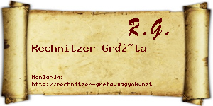 Rechnitzer Gréta névjegykártya